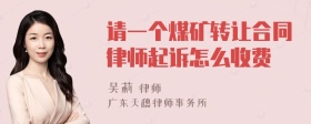 请一个煤矿转让合同律师起诉怎么收费