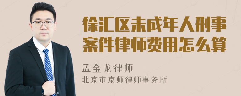 徐汇区未成年人刑事案件律师费用怎么算