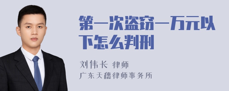 第一次盗窃一万元以下怎么判刑