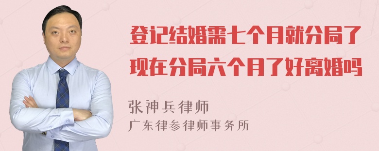 登记结婚需七个月就分局了现在分局六个月了好离婚吗