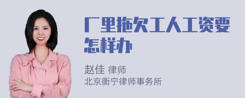 厂里拖欠工人工资要怎样办