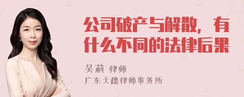 公司破产与解散，有什么不同的法律后果