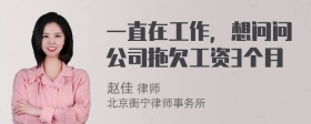 一直在工作，想问问公司拖欠工资3个月