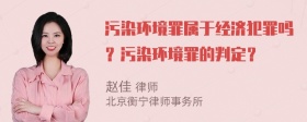 污染环境罪属于经济犯罪吗？污染环境罪的判定？