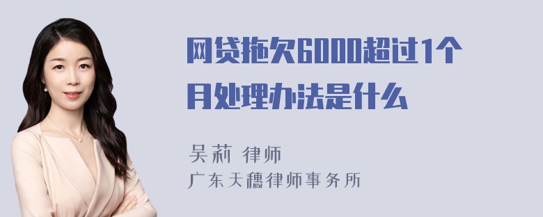 网贷拖欠6000超过1个月处理办法是什么