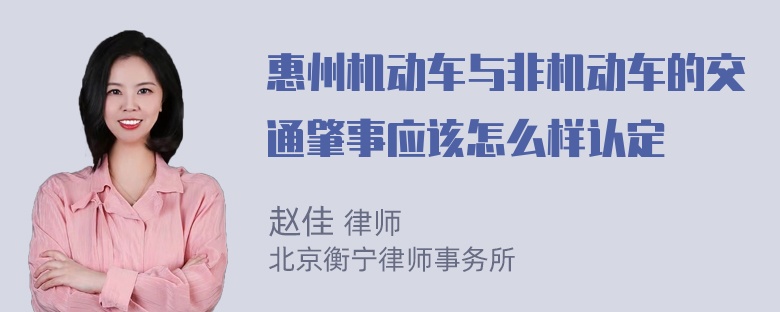 惠州机动车与非机动车的交通肇事应该怎么样认定