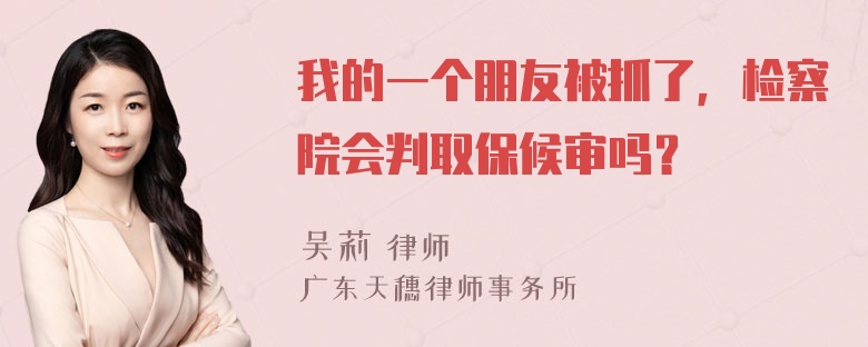 我的一个朋友被抓了，检察院会判取保候审吗？