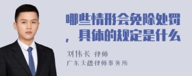 哪些情形会免除处罚，具体的规定是什么