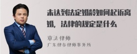 未达到法定婚龄如何起诉离婚，法律的规定是什么