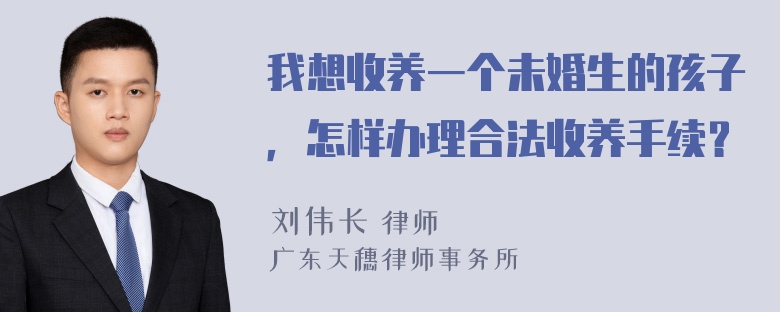 我想收养一个未婚生的孩子，怎样办理合法收养手续？