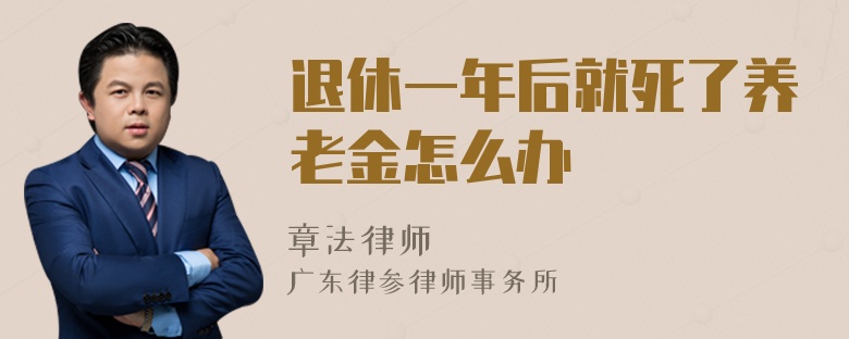 退休一年后就死了养老金怎么办