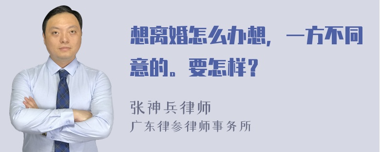 想离婚怎么办想，一方不同意的。要怎样？