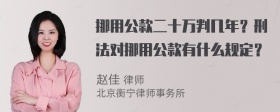 挪用公款二十万判几年？刑法对挪用公款有什么规定？