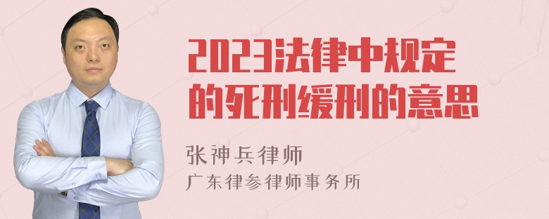 2023法律中规定的死刑缓刑的意思