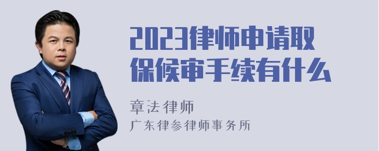 2023律师申请取保候审手续有什么