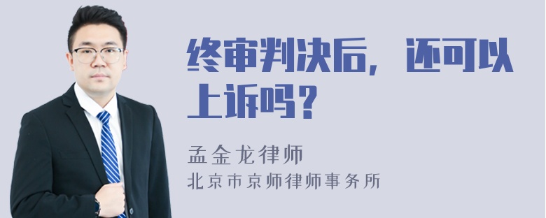 终审判决后，还可以上诉吗？