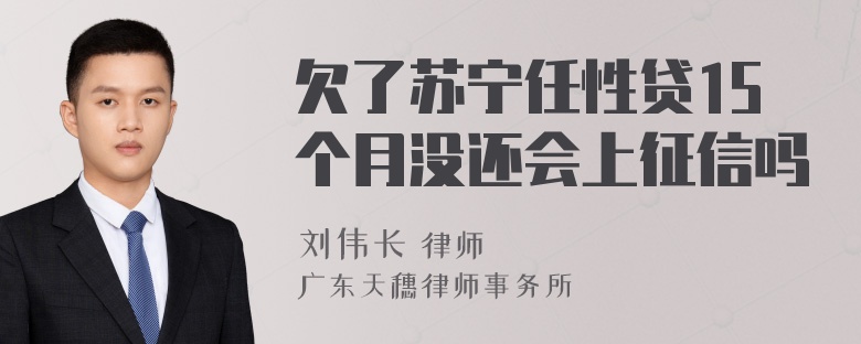 欠了苏宁任性贷15个月没还会上征信吗