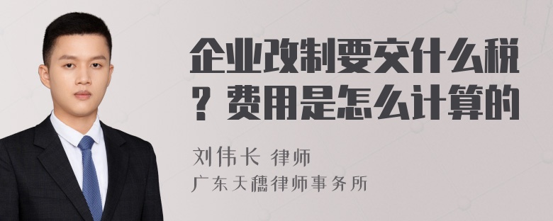 企业改制要交什么税？费用是怎么计算的