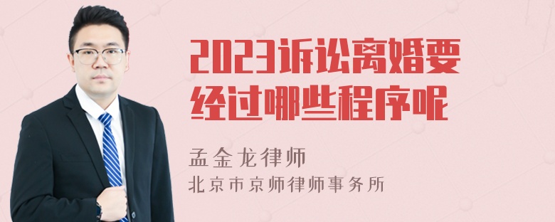 2023诉讼离婚要经过哪些程序呢