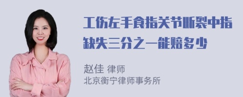 工伤左手食指关节断裂中指缺失三分之一能赔多少