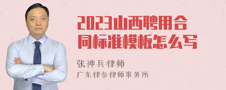 2023山西聘用合同标准模板怎么写