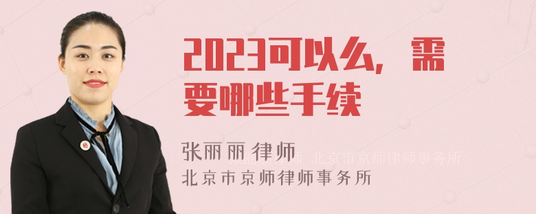 2023可以么，需要哪些手续