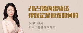 2023婚内出轨法律规定是应该如何的