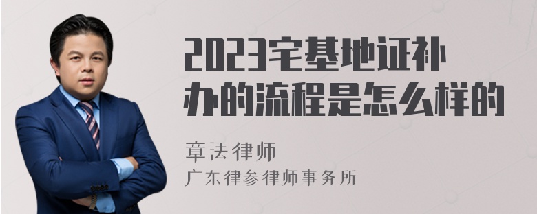 2023宅基地证补办的流程是怎么样的