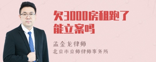 欠3000房租跑了能立案吗