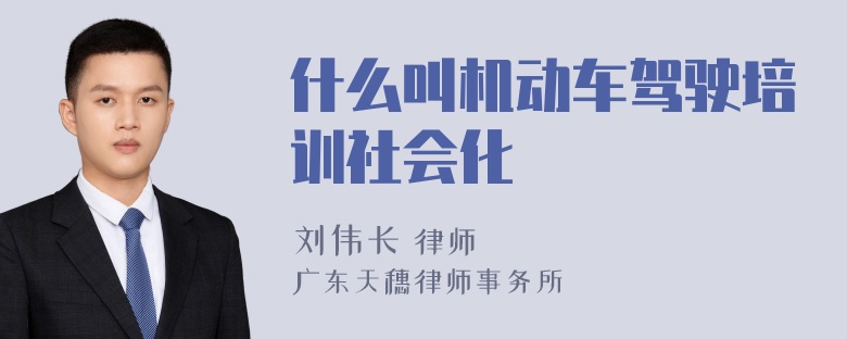 什么叫机动车驾驶培训社会化