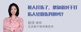 被人打伤了，想知道对于打伤人轻微伤判刑吗？