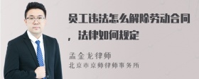 员工违法怎么解除劳动合同，法律如何规定