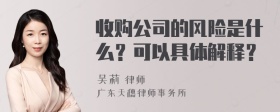 收购公司的风险是什么？可以具体解释？