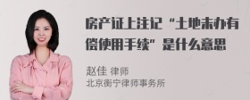 房产证上注记“土地未办有偿使用手续”是什么意思