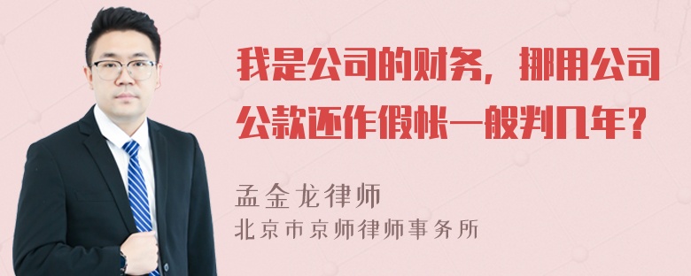 我是公司的财务，挪用公司公款还作假帐一般判几年？