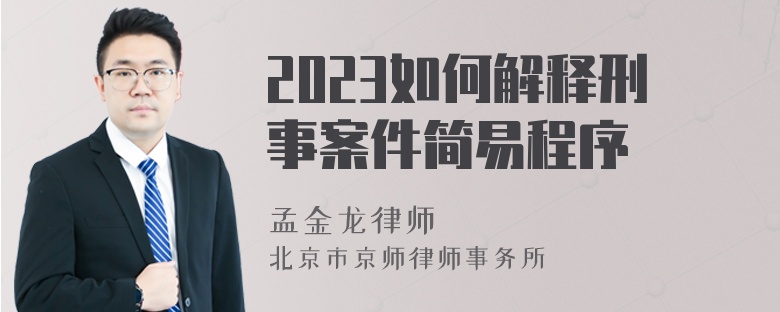 2023如何解释刑事案件简易程序