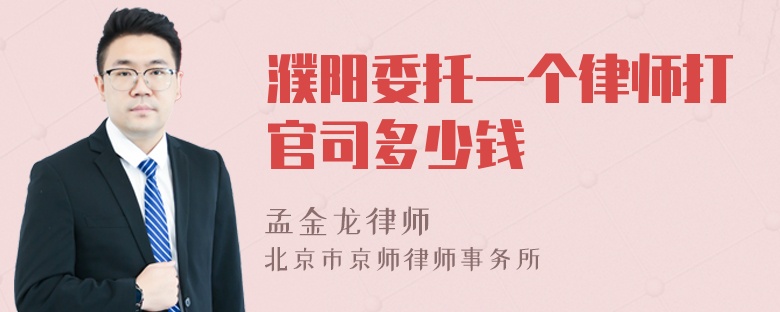 濮阳委托一个律师打官司多少钱