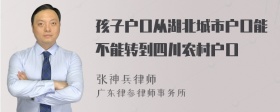 孩子户口从湖北城市户口能不能转到四川农村户口