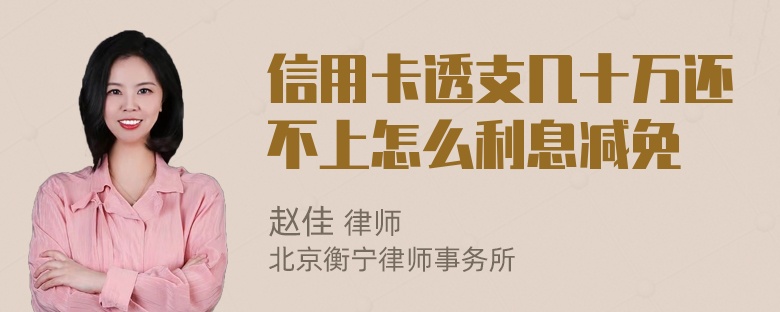 信用卡透支几十万还不上怎么利息减免