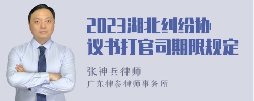 2023湖北纠纷协议书打官司期限规定