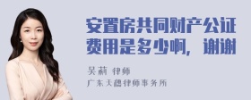 安置房共同财产公证费用是多少啊，谢谢