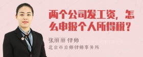 两个公司发工资，怎么申报个人所得税？