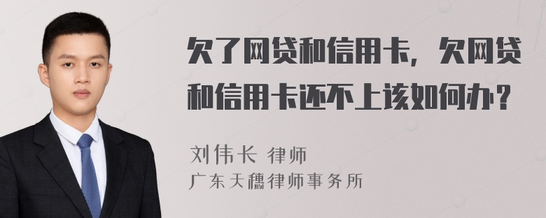 欠了网贷和信用卡，欠网贷和信用卡还不上该如何办？