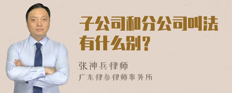 子公司和分公司叫法有什么别？