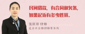 民间借款，有合同和欠条，如果起诉有多少胜算。