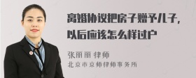 离婚协议把房子赠予儿子，以后应该怎么样过户