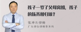 孩子一岁了父母离婚，孩子的抚养权归谁？