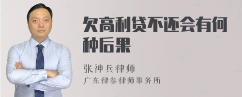 欠高利贷不还会有何种后果