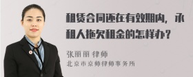 租赁合同还在有效期内，承租人拖欠租金的怎样办？