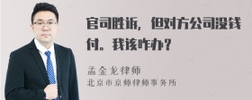 官司胜诉，但对方公司没钱付。我该咋办？